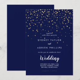 confetti de efecto metalizado dorado | Invitación