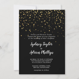 confetti de efecto metalizado dorado | Invitación 