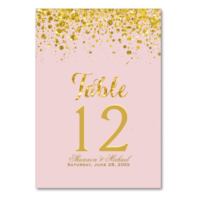 confetti de efecto metalizado dorado | Tarjeta de  (Anverso)
