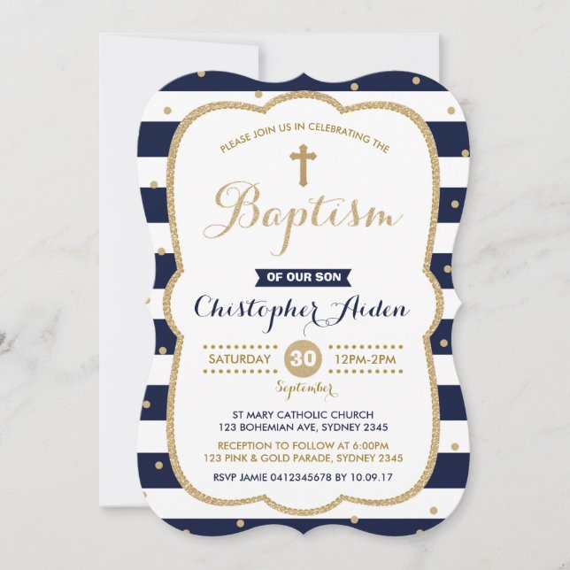 Confetti de invitación a bautizar a un niño de la  (Anverso)