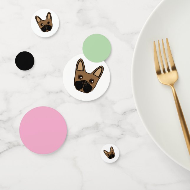 Confetti de la mesa de Bulldog francés marrón (Grupo)