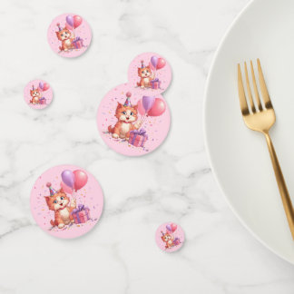Confetti de la mesa de cumpleaños de Kitty Cat