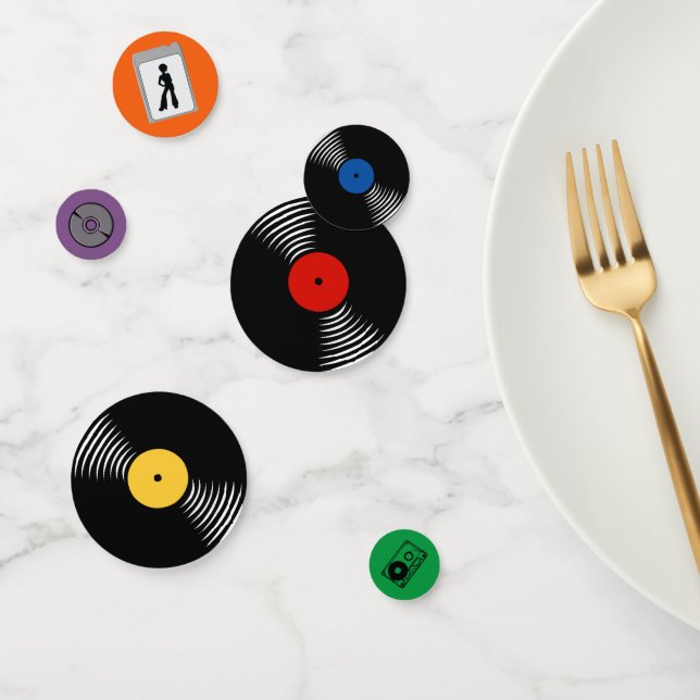 Confetti de la mesa de evolución de la música retr (Grupo)