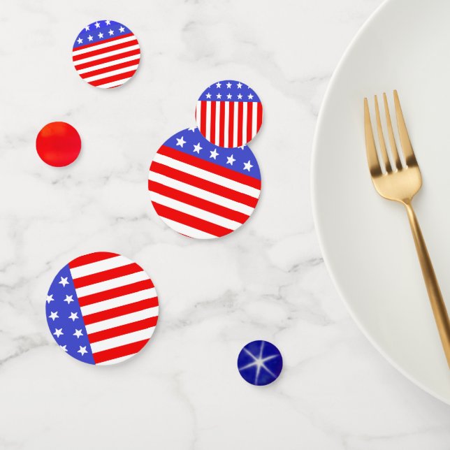 Confetti de la mesa de la bandera norteamericana a (Grupo)