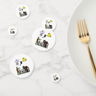 Confetti de la mesa de la tierra de Halloween zomb