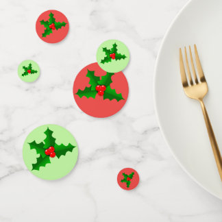 Confetti de la mesa de Navidades del Holly Rojo Ve