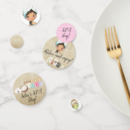 Confetti de la mesa del fiesta del Día del Spa