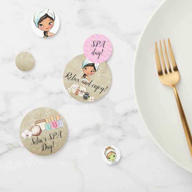 Confetti de la mesa del fiesta del Día del Spa (Grupo)