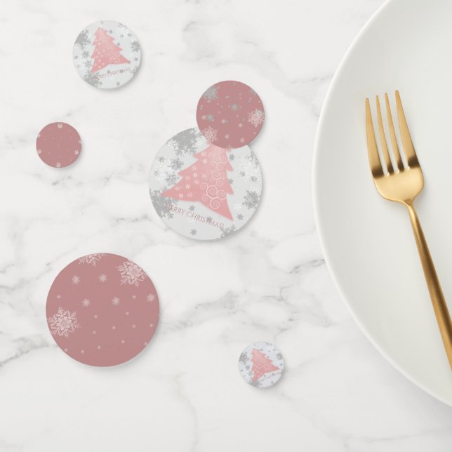 Confetti de mesa de árbol de navidad rosado festiv (Grupo)