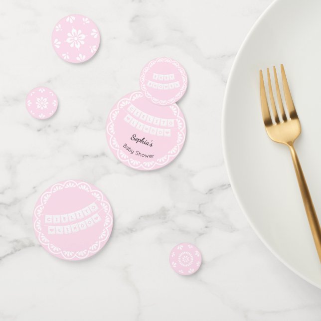 Confetti de mesa de Baby Shower rosa de Cielito Li (Grupo)