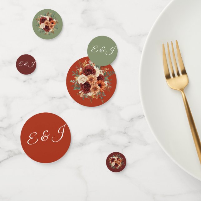 Confetti de mesa de casamiento de otoño rústico pe (Grupo)