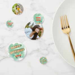 Confetti de mesa de cumpleaños de flores y maripos