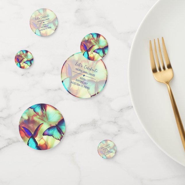 Confetti de mesa de cumpleaños de mariposa (Grupo)