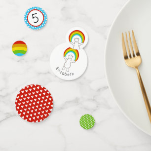 Confetti de mesa de oso polar y arcoiris