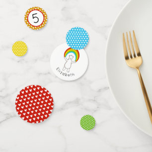 Confetti de mesa de oso polar y arcoiris