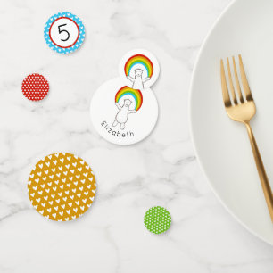 Confetti de mesa de oso polar y arcoiris