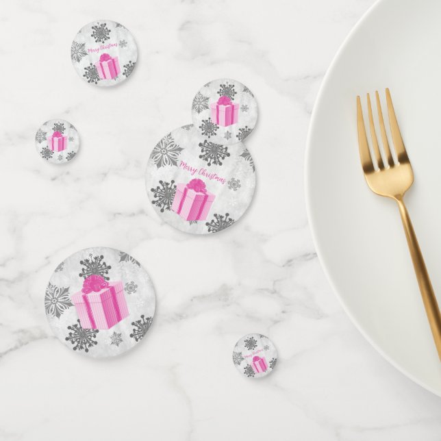 Confetti de mesa de regalo de Navidades rosados (Grupo)