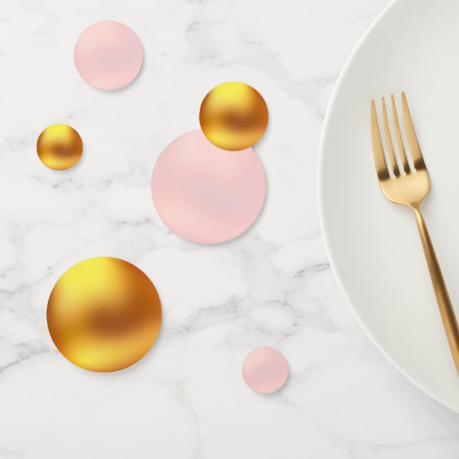 Confetti de mesa dorada y rosa (Grupo)