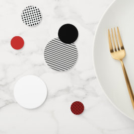 Confetti de mesa "rojo, negro y blanco"