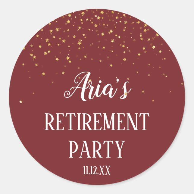 Confetti de oro en el Sello para sobres de Borgoña (Anverso)