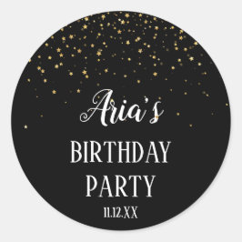 Confetti de oro en Sellos para sobres de cumpleaño