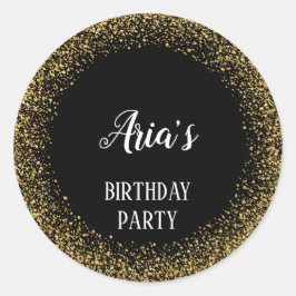 Confetti de oro en Sellos para sobres de cumpleaño