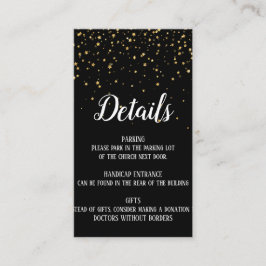 Confetti de oro en tarjeta de inserción de detalle