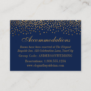 Confetti de oro en tarjetas de Boda de la Marina