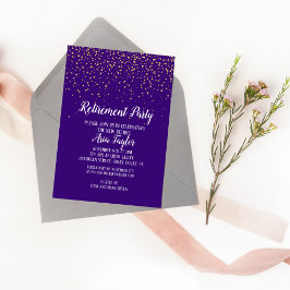 Confetti de oro sobre la invitación a la jubilació