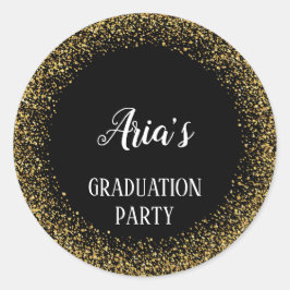 Confetti de oro sobre Sellos para sobres de gradua