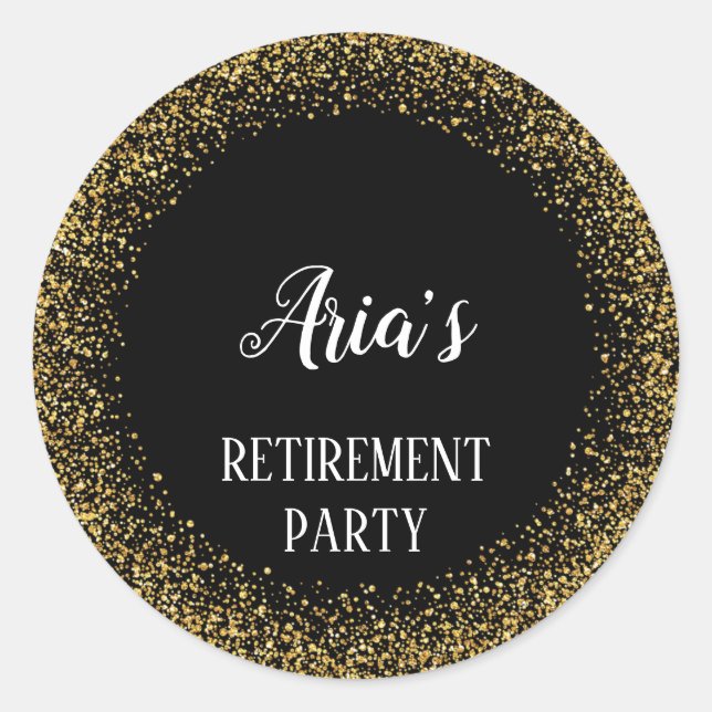 Confetti de oro sobre Sellos para sobres de jubila (Anverso)