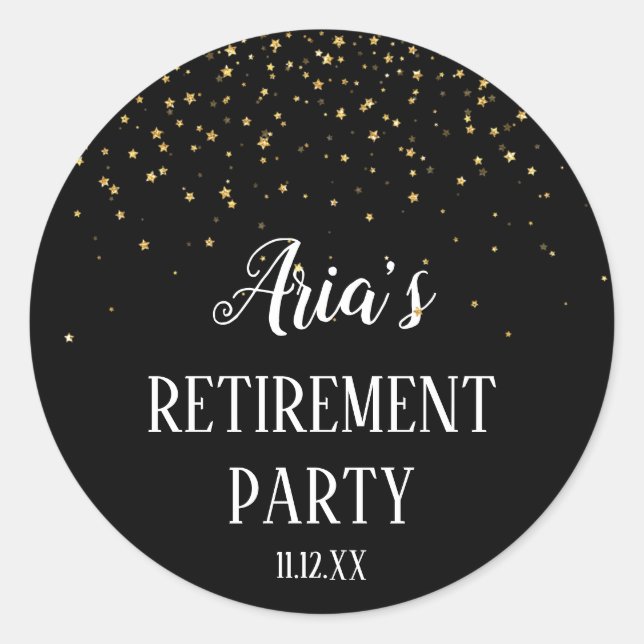 Confetti de oro sobre Sellos para sobres de jubila (Anverso)