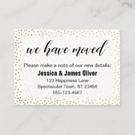 Confetti de oro y guión que hemos movido tarjeta d