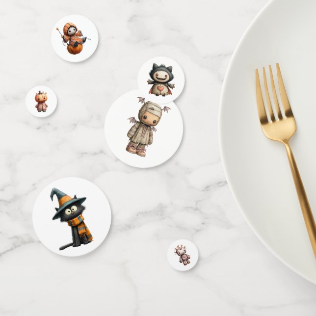 Confetti de personajes de Halloween de corte dulce (Grupo)