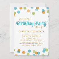 CONFETTI DE PUNTOS AZULES | INVITACIÓN DE CUMPLEAÑ