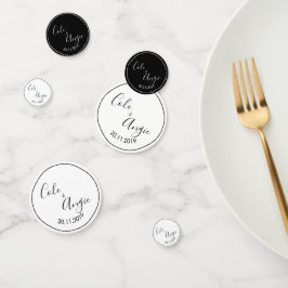 Confetti de tabla de Boda minimalista con borde de