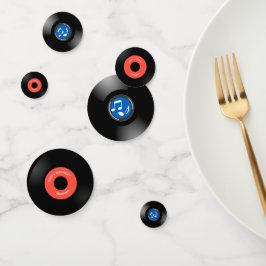 Confetti de tabla de diseño de registros de vinilo