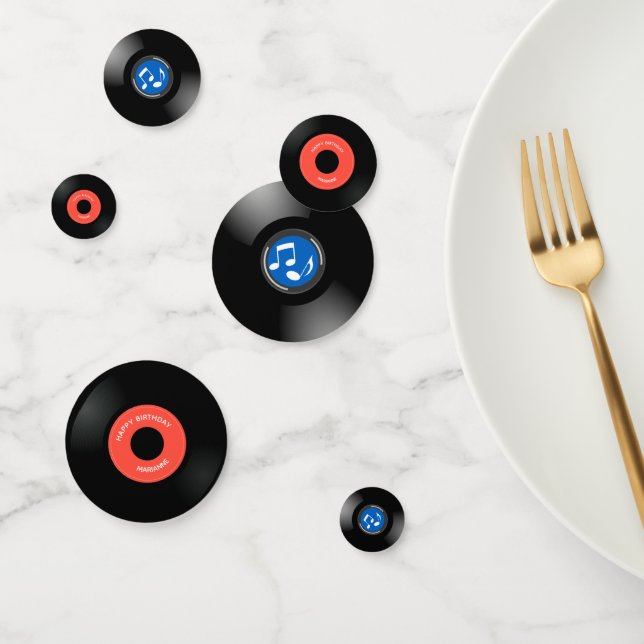 Confetti de tabla de diseño de registros de vinilo (Grupo)