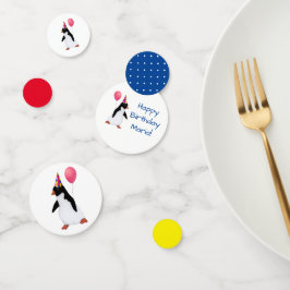 Confetti de tabla de pingüino de nombre personaliz