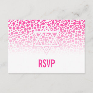 Confetti Dots Hot Pink Bat Mitzvah RSVP