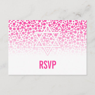 Confetti Dots Hot Pink Bat Mitzvah RSVP