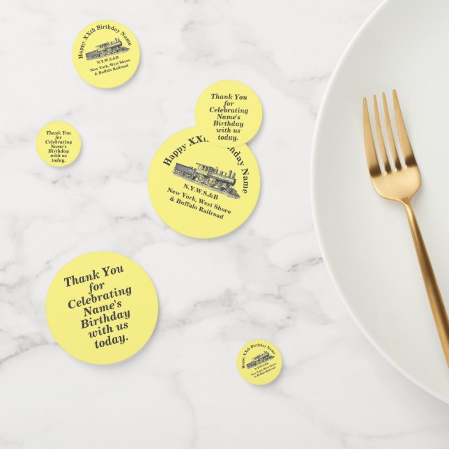 Confetti en la mesa de la fiesta de cumpleaños del (Grupo)