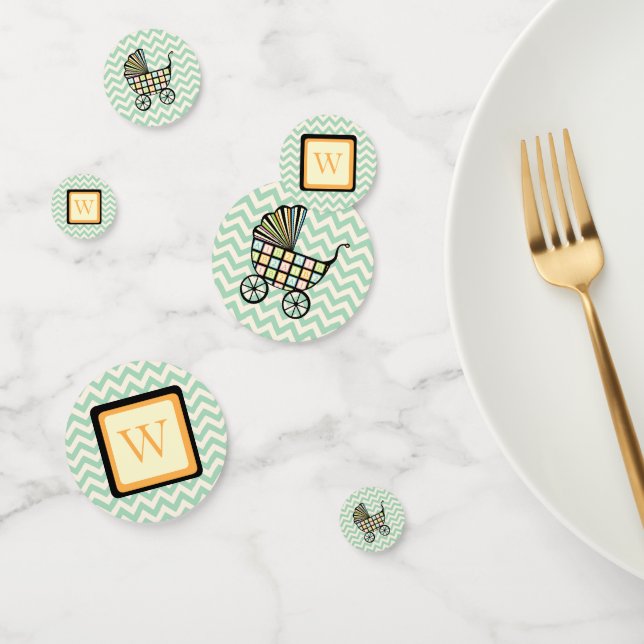 Confetti en la mesa de Stroller de los Bloques del (Grupo)