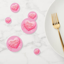 Confetti en la mesa del día de Galentine