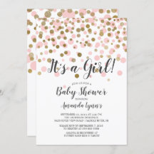 Confetti es una invitación Chica a Baby Shower