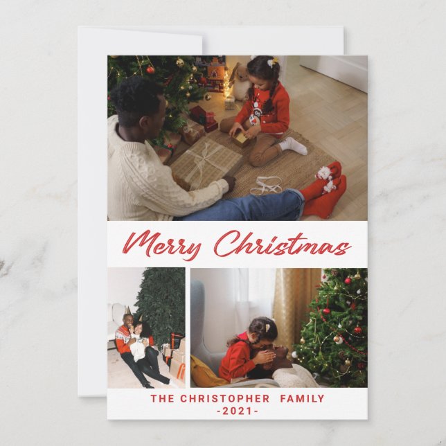 Confetti festivo Feliz Navidad 3 Collage de fotos  (Anverso)