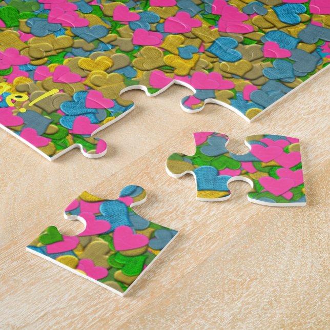 Confetti Hearts Jigsaw Puzzle (Lado)