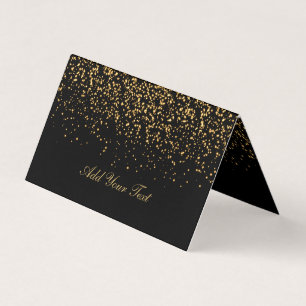 Confetti negro y oro   Tarjetas de colocación
