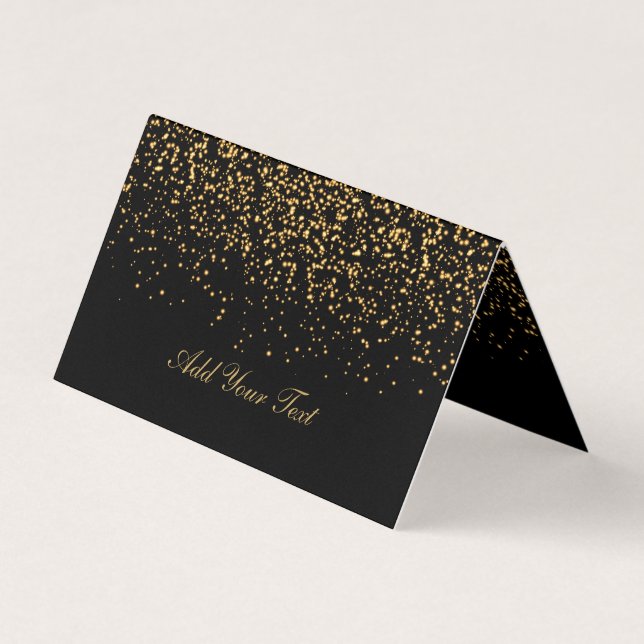 Confetti negro y oro | Tarjetas de colocación (Anverso)