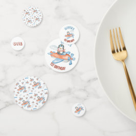 Confetti personalizado de avión de Cute Pingüino